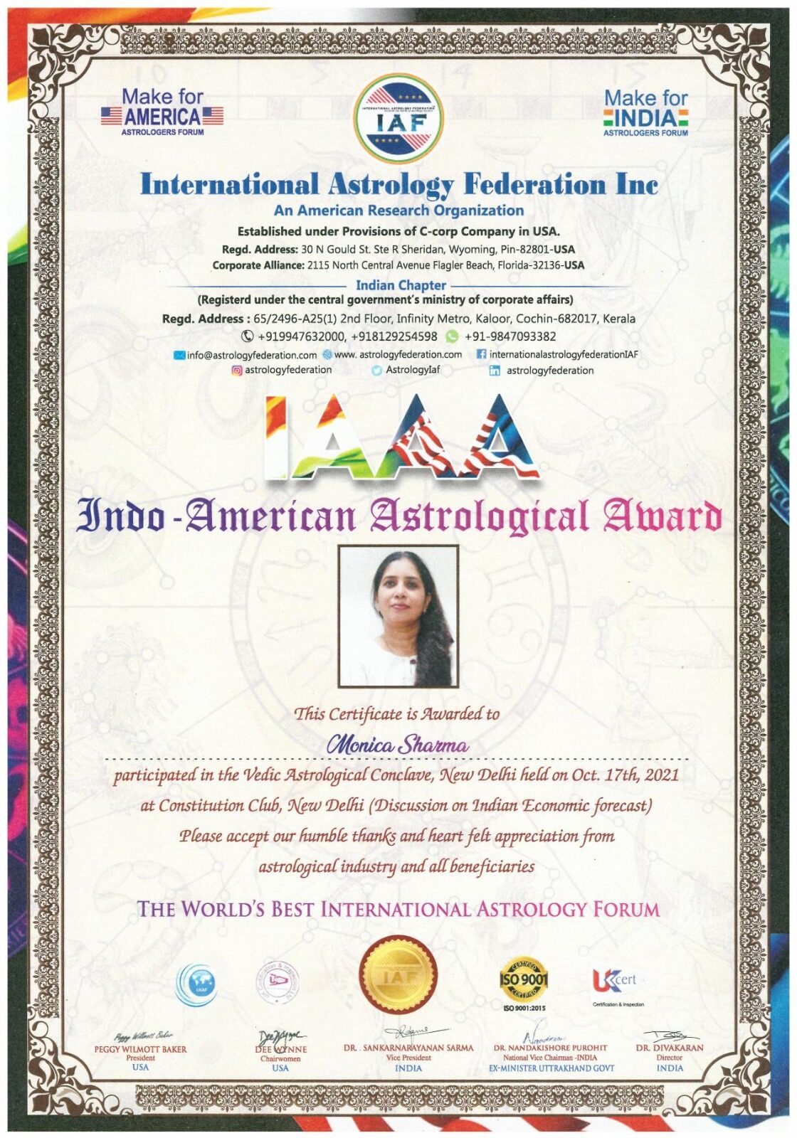 Indo American Award